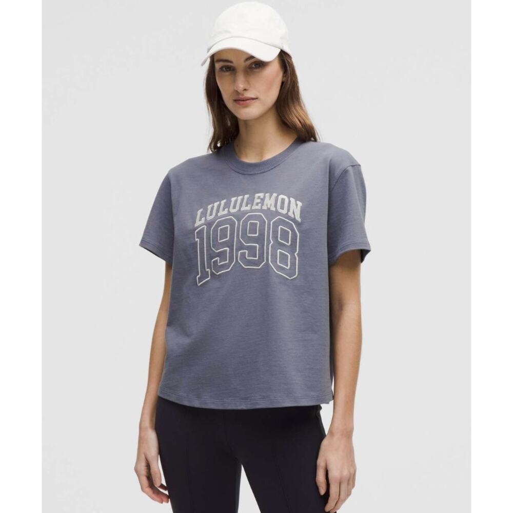 Lululemon Relaxed-Fit Cotton Jersey T-Shirt *Graphic Solar Grey Size 6